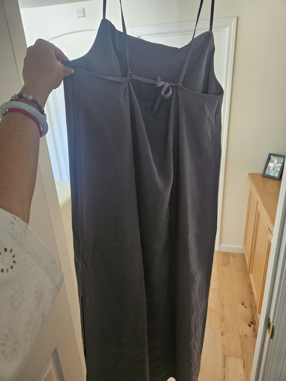 Topshop Slate Gray Slip Dress with Spaghetti Straps